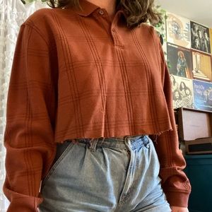 Burnt Orange Cropped Sweatshirt